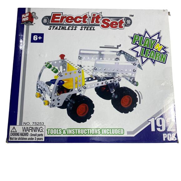 Erect it Set Stainless Steel Dump Truck 192 Pieces New And Complete - Picture 1 of 3